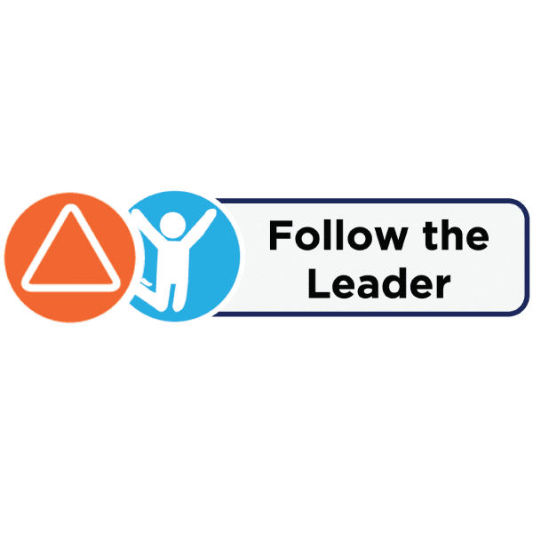 Icons and label for Follow the Leader activity