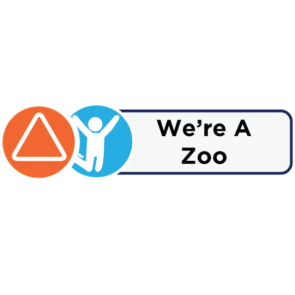 We're A Zoo Activity Card label